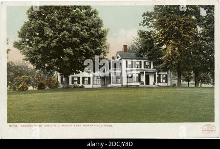 Residenza di Dwight L. Moody, Northfield, Mass., immagine, Cartoline, 1898 - 1931 Foto Stock