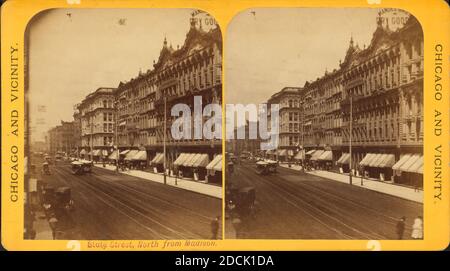 State Street, a nord di Madison., fermo immagine, Stereographs, 1850 - 1930 Foto Stock