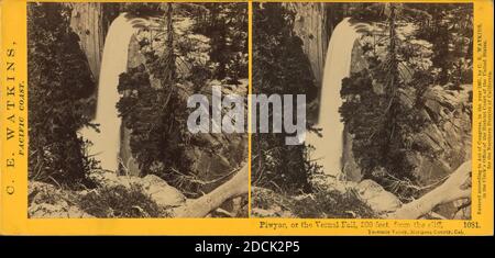 Piwyac, o la caduta Vernal, 300 piedi, Yosemite Valley, Mariposa County, Cal., immagine, Stereographs, 1861 - 1873, Watkins, Carleton E. (1829-1916 Foto Stock