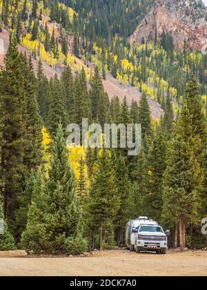 Area campeggio designata di Kendall, San Juan National Forest, Colorado. Foto Stock