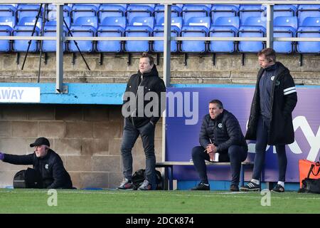 BARROW A FURNESS, INGHILTERRA. 21 NOVEMBRE, il manager di Forest Green Rovers Mark Cooper durante la partita Sky Bet League 2 tra Barrow e Forest Green Rover presso Holker Street, Barrow-in-Furness, sabato 21 novembre 2020. (Credit: Mark Fletcher | MI News) Credit: MI News & Sport /Alamy Live News Foto Stock