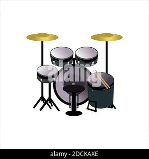 Musica drum set disegno illustrazione vettoriale formato eps , adatto per le vostre esigenze di progettazione, logo, illustrazione, animazione, ecc. Illustrazione Vettoriale