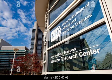 Bethesda, MD, USA 11/21/2020: Dale and Betty Bumpers Vaccine Research Center of National Institutes of Allergy and Infectious Diseases (NIAID) at NIH Foto Stock