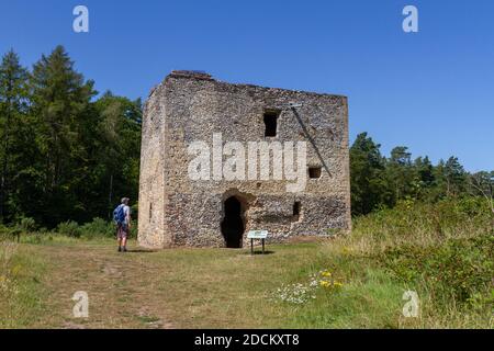 Thetford Warren Lodge vicino a Thetford, Norfolk, Regno Unito. Probabilmente fu costruita intorno al 1400 dal Priorato di Thetford. Foto Stock