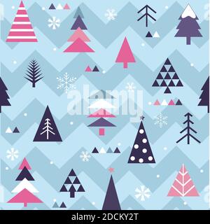 Decorazioni naturali senza cuciture sulla carta invernale colorata tema natalizio Illustrazione Vettoriale