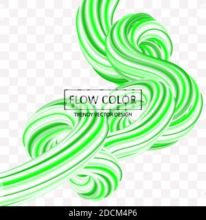 Composizione colorata 3d astratta con forme sfumate uniformi. Illustrazione artistica. Flusso di flusso a gradiente vibrante. Percorsi di colore liquido. Creatività Foto Stock