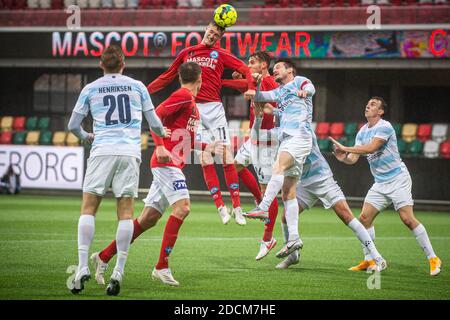 Silkeborg, Danimarca. 21 novembre 2020. Emil Holten (11) di Silkeborg SE visto durante la partita di 1. Divisione tra Silkeborg IF e FC Helsingor al Jysk Park di Silkeborg. (Foto: Gonzales Photo - Morten Kjaer). Foto Stock