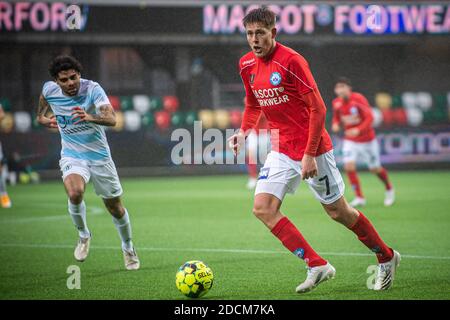 Silkeborg, Danimarca. 21 novembre 2020. Nicolai Vallys (7) di Silkeborg SE visto durante la partita di 1. Divisione tra Silkeborg IF e FC Helsingor al Jysk Park di Silkeborg. (Foto: Gonzales Photo - Morten Kjaer). Foto Stock