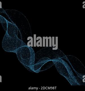 Il blu scintilla l'onda che scorre con sfondo scuro. eps 10 Foto Stock