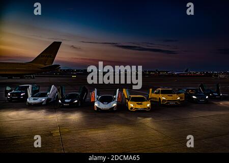 FrontRowSociety Shuttle in linea, Brabus e McLaren, Lamborghini, Francoforte sul meno, Germania Foto Stock