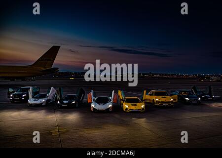 FrontRowSociety Shuttle in linea, Brabus e McLaren, Lamborghini, Francoforte sul meno, Germania Foto Stock