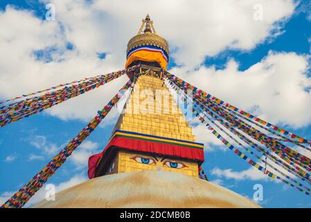 boudha stupa, aka Boudhanath, a kathmandu, nepal Foto Stock