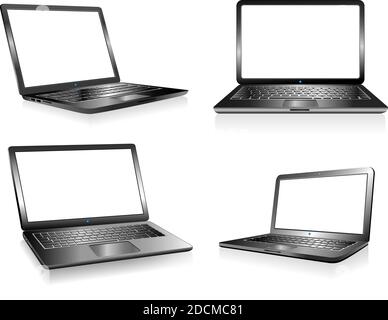 Computer portatile, notebook, elettronica tecnologica, computer con spazio vuoto per la presentazione o il messaggio Illustrazione Vettoriale