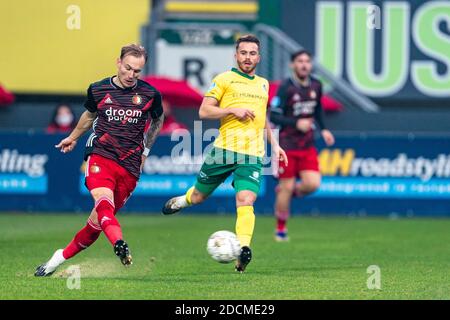 SITTARD, Paesi Bassi. 22 novembre 2020. Calcio, eredivisie olandese, stagione 2020/2021, giocatore di Feyenoord Mark Diemers durante la partita Fortuna Sittard - Feyenoord Credit: Pro Shots/Alamy Live News Foto Stock