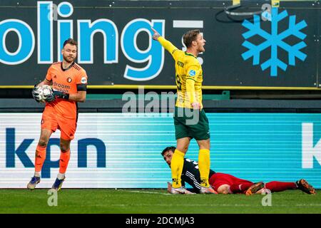 SITTARD, Paesi Bassi. 22 novembre 2020. Calcio, eredivisie olandese, stagione 2020/2021, portiere di Feyenoord Nick Marsman durante la partita Fortuna Sittard - Feyenoord Credit: Pro Shots/Alamy Live News Foto Stock