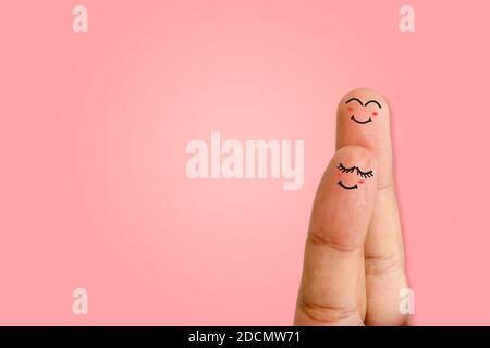 San Valentino tema smiley dito disegno Foto Stock