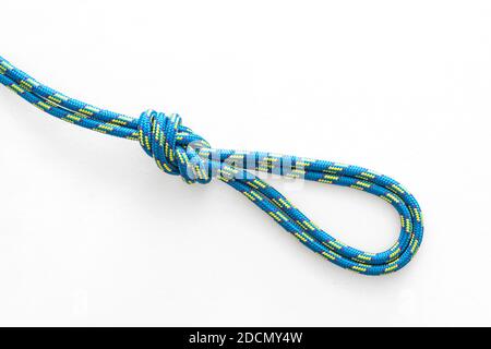 Figura 8 nodo a doppio loop su sfondo bianco Foto Stock