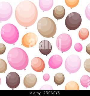 Colore Balloons Glossy Seamles modello sfondo Illustrazione Foto Stock