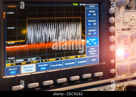 Strumento di misurazione in laboratorio. La misurazione e la raccolta di dati in un laboratorio scientifico. Attrezzature con dispositivi di misurazione. Resea scientifica Foto Stock