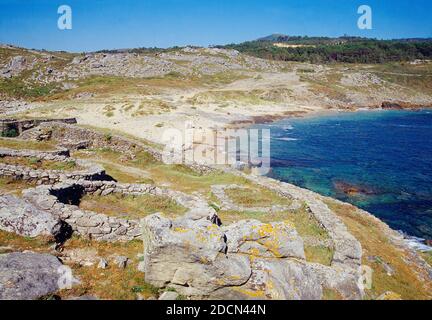 Baroña Forte preromano. Provincia di la Coruña, Galizia, Spagna. Foto Stock