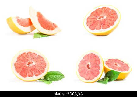 Gruppo di frutta tropicale su sfondo bianco Foto Stock