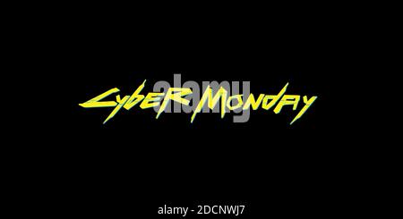 Banner sulla tecnologia di vendita per l'evento di cyber monday. Arte vettoriale per la vostra promozione di vendita. Illustrazione Vettoriale