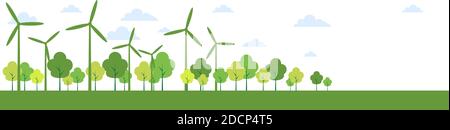 Ecologia concetto di città e l'ambiente con idee eco-friendly, illustrazione vettoriale Illustrazione Vettoriale