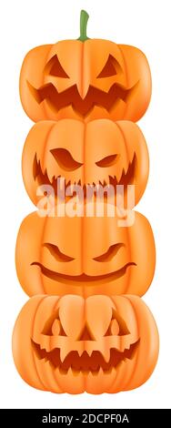 Biglietto d'invito per la festa di Halloween per le vacanze. Zucca con carattere nero gatto cartoon Illustrazione Vettoriale