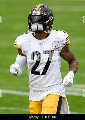 Jacksonville, Florida, Stati Uniti. 22 novembre 2020. Pittsburgh Steelers sicurezza Marcus Allen (27) durante la prima partita di football NFL tra i Pittsburgh Steelers e i Jacksonville Jaguars al TIAA Bank Field di Jacksonville, Florida. Romeo T Guzman/CSM/Alamy Live News Foto Stock