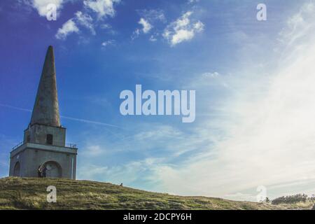 Summit of Killiney Hill Obelisco in estate. Co.Dublin, Irlanda Foto Stock