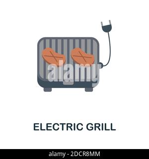 Icona griglia elettrica. Elemento semplice della collezione di elettrodomestici da cucina. Icona Creative Electric Grill per web design, modelli, infografiche e altro ancora Illustrazione Vettoriale