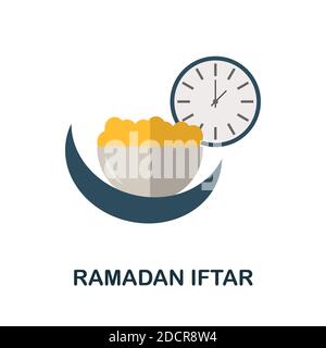 Icona Ramadan Iftar. Elemento semplice della collezione musulmana. Icona creativa Ramadan Iftar per il web design, modelli, infografiche e altro ancora Illustrazione Vettoriale