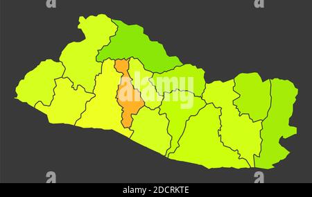 El Salvador mappa termica della popolazione come illustrazione della densità di colore Foto Stock