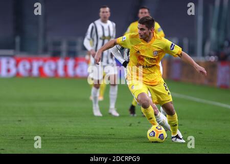 Razvan Marin di Cagliari Calcio in azione durante la Serie A partita tra Juventus FC e Cagliari Calcio. La Juventus FC vince il 2-0 su Cagliari Calcio. Foto Stock