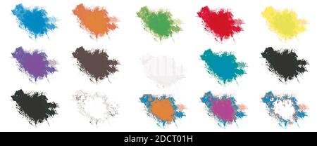 diversi colori blob isolati su sfondo bianco Foto Stock