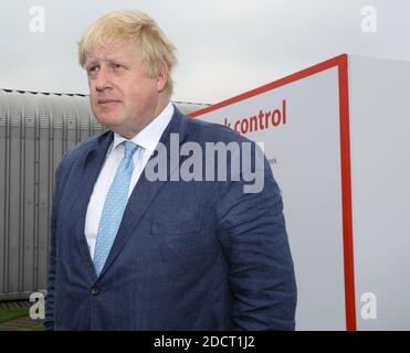 Boris Johnson, visto affrontare al voto lasciare rally nel 2016 lasciare il Rally di voto a Forman’s Fish Island a East London Foto Stock