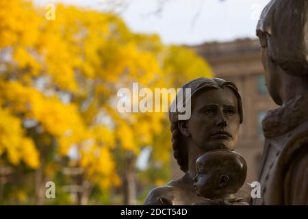 L'Ucraino Centennial Pioneer monumento, il legislatore ha motivi di Edmonton, Alberta, Canada Foto Stock