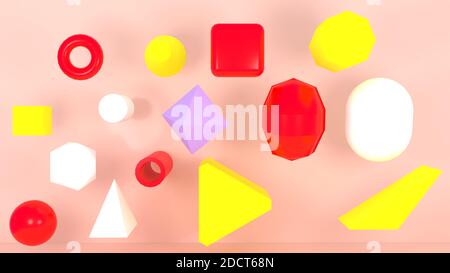 sfondo geometrico astratto con immagine di rendering 3d colorata Foto Stock