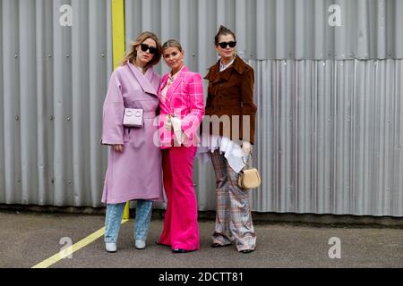 Street Style, Annabel Rosendahl, Janka Polliani e Darja Barannik in arrivo alla mostra Designers Remix Autunno-Inverno 2018-2019 tenutasi al Bella Center, a Copenhagen, Danimarca, il 1 febbraio 2018. Foto di Marie-Paola Bertrand-Hillion/ABACAPRESS.COM Foto Stock