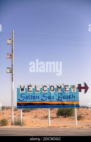 NESSUN WEB/NESSUNA APP - ESCLUSIVA. (Testo disponibile) Salton Sea Beach al Salton Sea in California, USA nel 2017. Il mare artificiale di Salton è il lago più grande della California. Situato nella contea imperiale a circa 240 km a sud di Los Angeles, il lago si sta asciugando rapidamente, minacciando il destino di pesci, specie di uccelli migratori e anche la salute pubblica, come playa esposto creerà ciotole di polvere, danneggiando un'area conosciuta per alti tassi di asma e alto livello di inquinamento atmosferico. Foto di Olivier Hertel/ABACAPRESS.COM Foto Stock