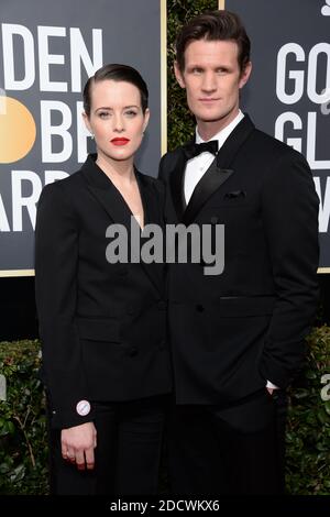 Claire Foy e Matt Smith hanno partecipato al 75° Premio annuale Golden Globes tenutosi presso il Beverly Hilton di Beverly Hills, a Los Angeles, California, USA il 7 gennaio 2018. Foto di Lionel Hahn/ABACAPRESS.COM in occasione del 75° Premio annuale Golden Globes tenutosi presso il Beverly Hilton di Beverly Hills, a Los Angeles, CA, USA il 7 gennaio 2018. Foto di Lionel Hahn/ABACAPRESS.COM Foto Stock