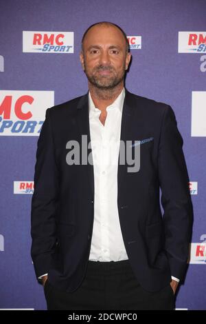 Christophe Dugarry lors de la conference de presse RMC sur la Coupe du Monde de Football 2018, a Paris, France le 11 Avril 2018. Foto di Jerome Domine/ABACAPRESS.COM Foto Stock