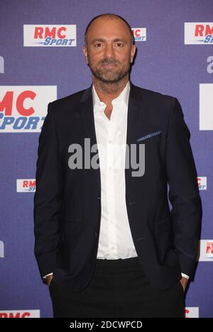 Christophe Dugarry lors de la conference de presse RMC sur la Coupe du Monde de Football 2018, a Paris, France le 11 Avril 2018. Foto di Jerome Domine/ABACAPRESS.COM Foto Stock