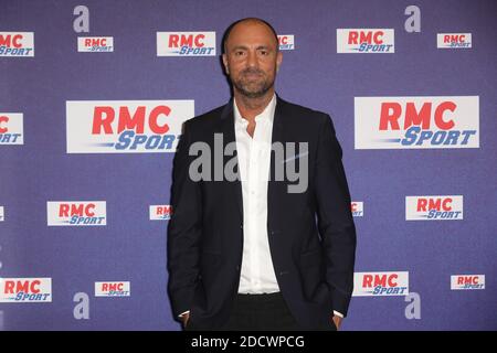 Christophe Dugarry lors de la conference de presse RMC sur la Coupe du Monde de Football 2018, a Paris, France le 11 Avril 2018. Foto di Jerome Domine/ABACAPRESS.COM Foto Stock