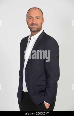 Exclusif - Christophe Dugarry lors de la conference de presse RMC sur la Coupe du Monde de Football 2018, a Paris, France le 11 Avril 2018. Foto di Jerome Domine/ABACAPRESS.COM Foto Stock