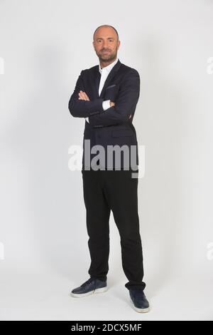 Exclusif - Christophe Dugarry lors de la conference de presse RMC sur la Coupe du Monde de Football 2018, a Paris, France le 11 Avril 2018. Foto di Jerome Domine/ABACAPRESS.COM Foto Stock