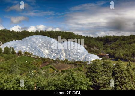 Eden Project in San Austel, Cornwall, Inghilterra. Foto Stock