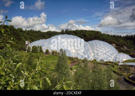 Eden Project in San Austel, Cornwall, Inghilterra. Foto Stock