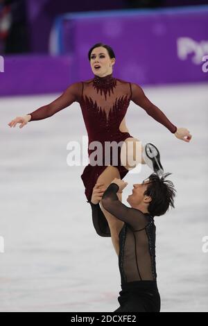 Tessa Virtue e Scott Moir (CAN) si esibiscono nell'evento di danza libera del pattinaggio di figura durante i Giochi Olimpici invernali di Pyeongchang 2018 presso la Gangneung Ice Arena. PyeongChang, Corea del Sud, 20 febbraio 2018. Foto di Giuliano Bevilacqua/ABACAPRESS.COM Foto Stock