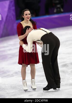 Anna Cappellini e Luca Lanotte (ITA) si esibiscono nell'evento di danza libera sul pattinaggio di figura durante i Giochi Olimpici invernali di Pyeongchang 2018 presso la Gangneung Ice Arena. PyeongChang, Corea del Sud, 20 febbraio 2018. Foto di Giuliano Bevilacqua/ABACAPRESS.COM Foto Stock